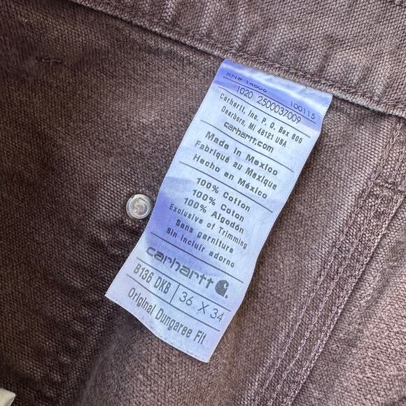 Vintage Y2K dark brown Carhartt double knee work wear carpenter pants - Picture 3 of 7